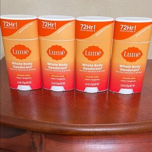 Lume whole body deodorant smooth solid clean tangerine lot of 4